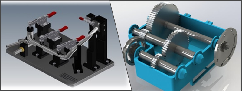 CAD design of a welding gig and two-gear valve box | Cad Crowd CAD design of a welding gig and two-gear valve box
