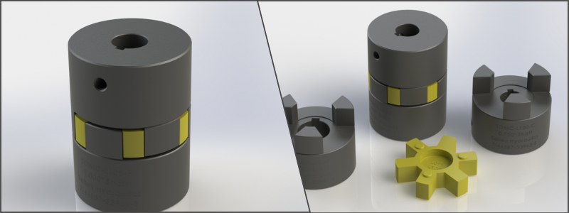 a shaft coupling assembly of three parts | Cad Crowd a shaft coupling assembly of three parts