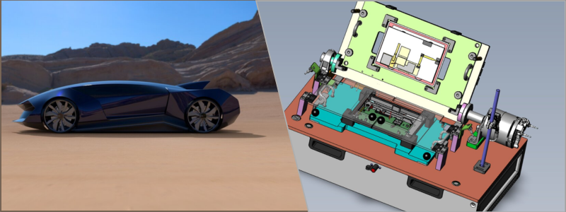 examples of manufacturing for a luxury vehicle and phone screen manufacturing assembly