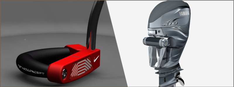 examples of prototypes of a high quality golf putter and small yacht propeller