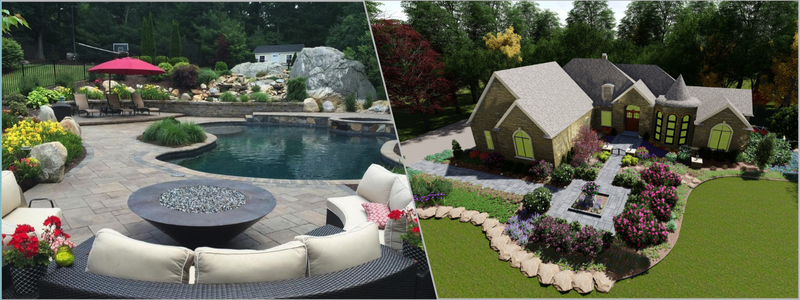3D landscape design for a luxury home