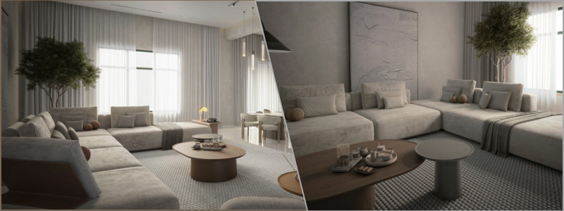 3D modeling and rendering of a japanese inspired living room