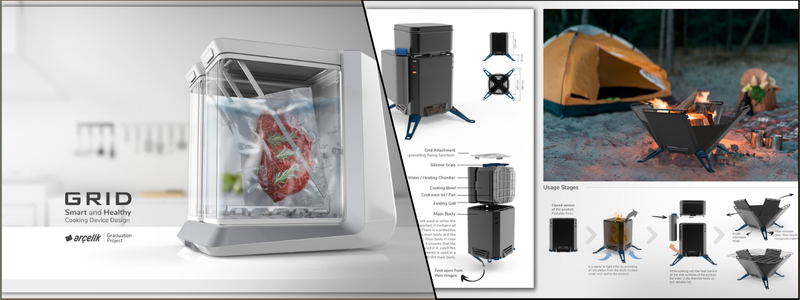 3D modeling of a smart cooking device and camper | Cad Crowd 3D modeling of a smart cooking device and camper