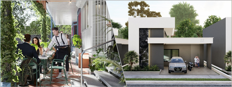 examples of architectural design featuring people