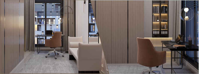 high rise apartment office area virtual showroom visualization and 3D rendering