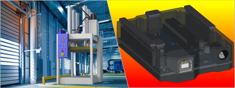 hydraulic press with control display and arduino prototype design examples | Cad Crowd hydraulic press with control display and arduino prototype design examples