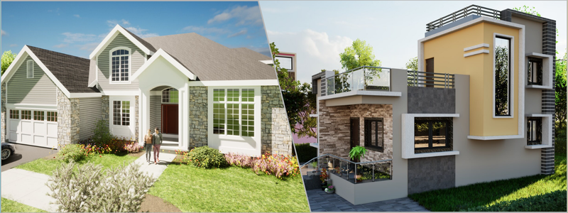 structural designs and 3d renders for custom simple homes
