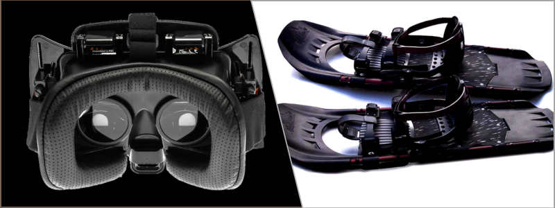 user centric product designs of a VR headset and snow shoes | Cad Crowd user centric product designs of a VR headset and snow shoes