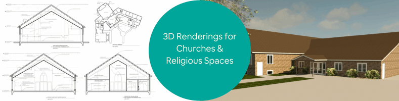 3D Renderings for Churches Religious Spaces New Builds Renovation Services Companies