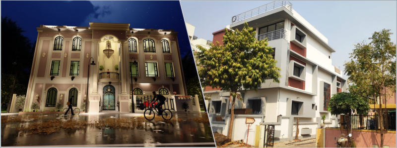 3D rendering example of apartment buildings