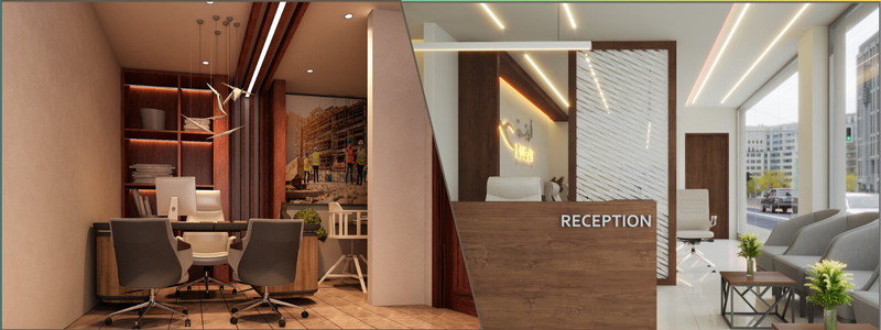 3d interior fit outs for an office and reception space | Cad Crowd 3d interior fit outs for an office and reception space