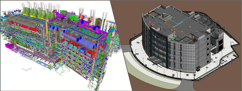 BIM modeling service examples including for an MEP plan