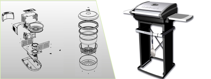 wave range cooler and electrical grill | Cad Crowd wave range cooler and electrical grill