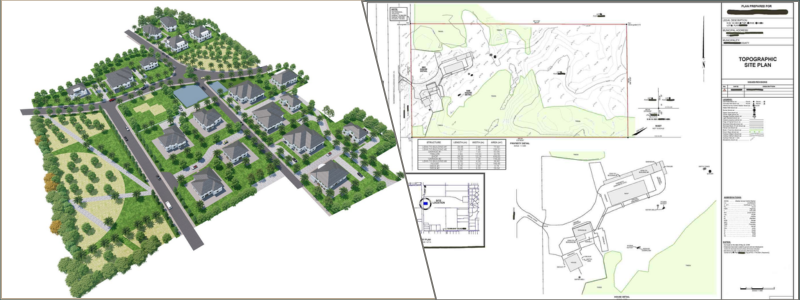3D site plan and topographic site plan through BIM and GIS services