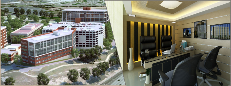 3d rendering of a hospital and high rise office room | Cad Crowd 3d rendering of a hospital and high rise office room