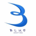 Blue drafting and design logo