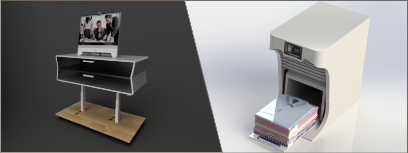 Engineering of a control desk and automatic clothes folding machine by Cad Crowd product engineers | Cad Crowd Engineering of a control desk and automatic clothes folding machine by Cad Crowd product engineers