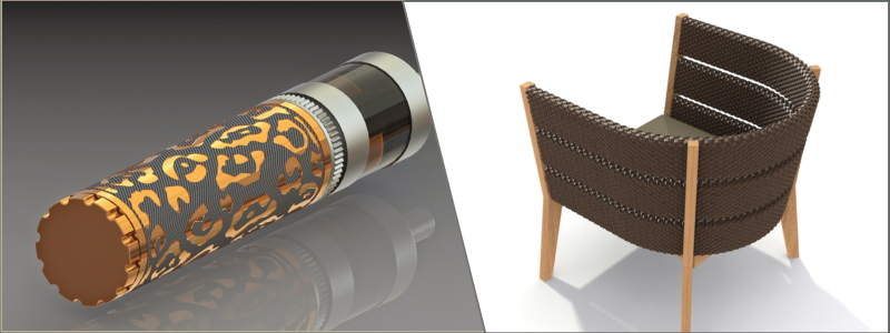 Product design of an electric cigarette and wicker chair