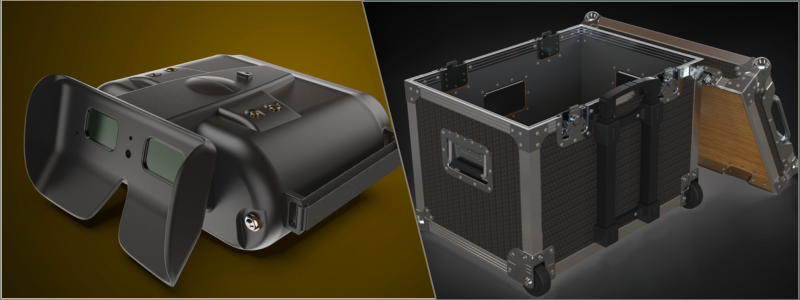 night vision goggles and state-of-the-art transportation case by Cad Crowd product design services
