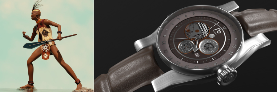 3D character modeling of a warrior and 3D modeling of a luxury watch by Cad Crowd design experts
