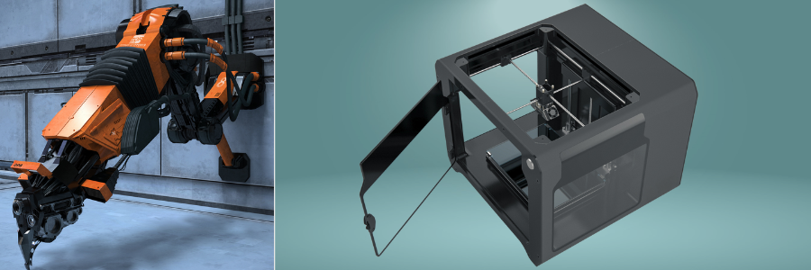 3D modeling of a robotic factory arm and 3D printing machine by Cad Crowd design experts