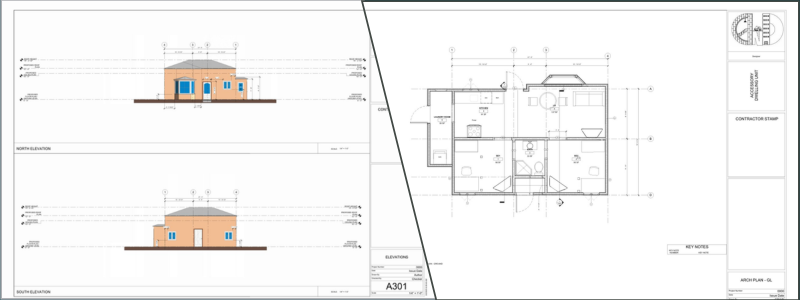 ADU design of a small residential design by Cad Crowd freelance architects