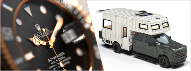 Product design of a watch and RV camper by Cad Crowd design professionals | Cad Crowd Product design of a watch and RV camper by Cad Crowd design professionals