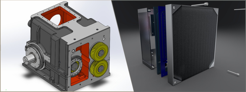 Product sketch and design of a reverse engineered gearbox and ATX enclosure by Cad Crowd design professionals | Cad Crowd Product sketch and design of a reverse engineered gearbox and ATX enclosure by Cad Crowd design professionals