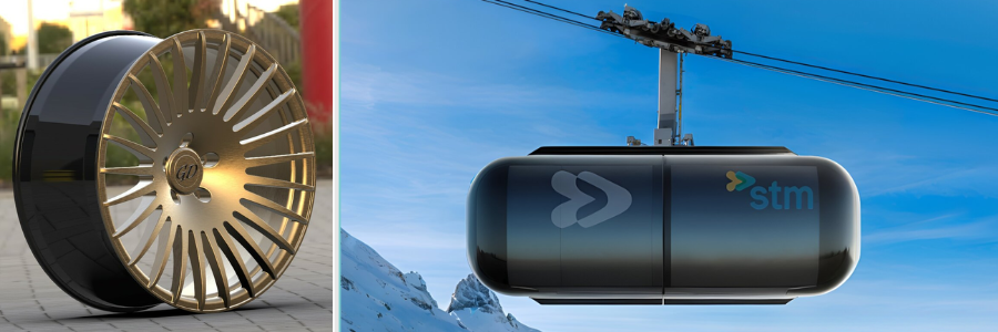 product design and reverse engineering of a magnesium alloy wheel and cable car by Cad Crowd design experts