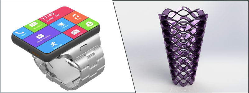 product design of a smart watch and glass cup by Cad Crowd design experts | Cad Crowd product design of a smart watch and glass cup by Cad Crowd design experts