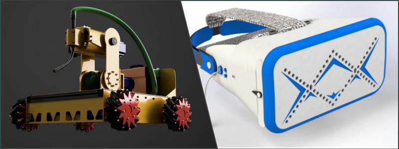 welding robot and VR headset freelance product design by Cad Crowd experts