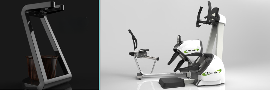 Cad Crowd design examples of an accessory holder and workout machine by product designers
