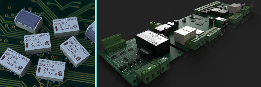 PCB examples with relay and advanced circuit by Cad Crowd altium designers