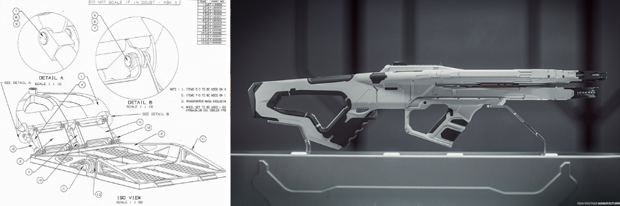Prototype design of a 110 ton transport and high-voltage rifle by Cad Crowd product engineering professionals