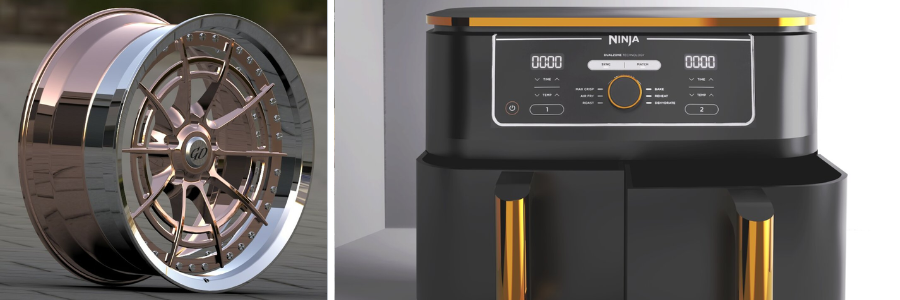 Siemenx NX design examples of a mag wheel and press