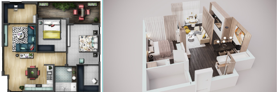 3D floor plan examples by Cad Crowd architectural design experts | Cad Crowd 3D floor plan examples by Cad Crowd architectural design experts