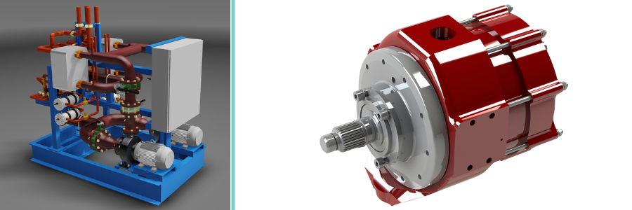 3D rendering of manufacturing parts and equipment by Cad Crowd electrical engineers