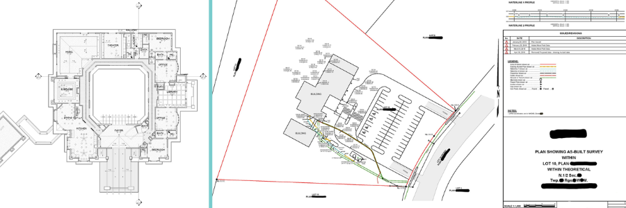 As-built drawing example of a site plan by Cad Crowd architectural site planners