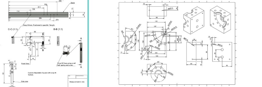 As-built drawing of components by Cad Crowd engineering design experts