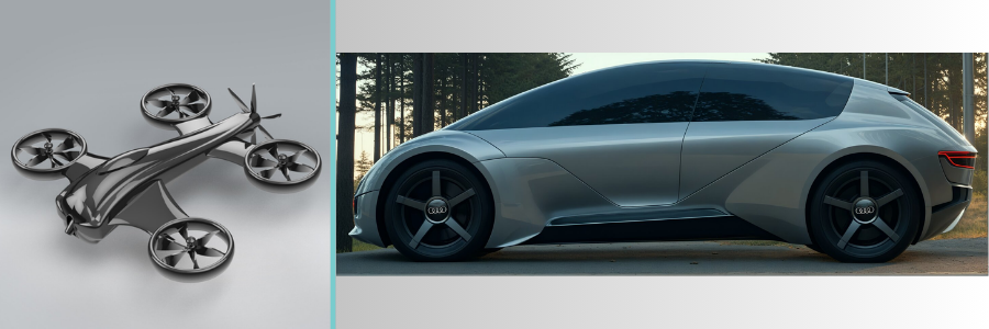 Concept designs of a drone and modern luxury vehicle by Cad Crowd design experts