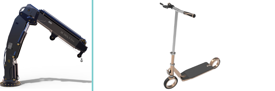 Hardware design of an operator crane and scooter by Cad Crowd product design experts and freelancers