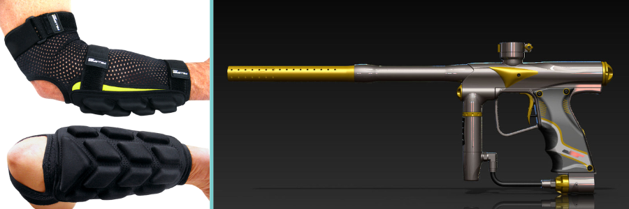 Product design of a sports and training sleeve and paintball gun by Cad Crowd design freelancers