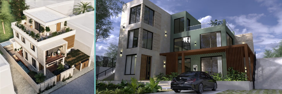 3D house rendering by Cad Crowd freelance architectural design professionals and experts