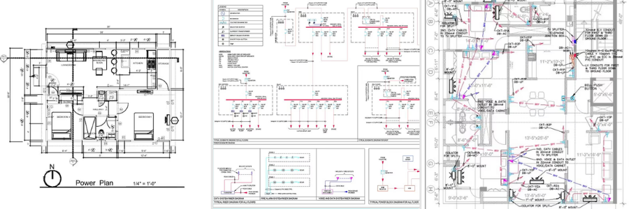 electrical drawing and blueprint examples by Cad Crowd electrical engineering design experts