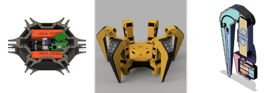 hexapod robot design for manufacturing and assembly by Cad Crowd freelance design experts