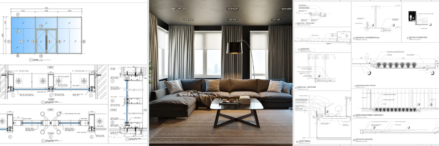 shop drawings and 3D render by Cad Crowd design experts