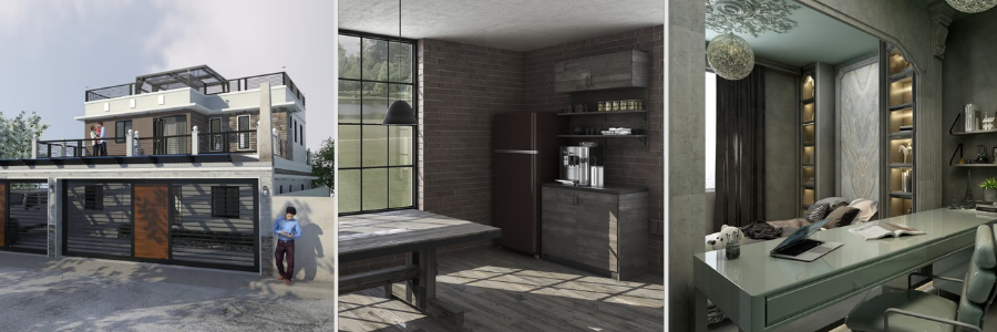 texturized 3d Rendering by Cad Crowd architectural and interior design experts