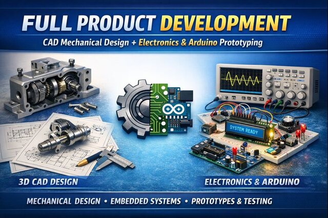 I offer full product development with mechanical and electronics solutions