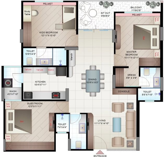 I will create a 2-D drawings & furniture detail