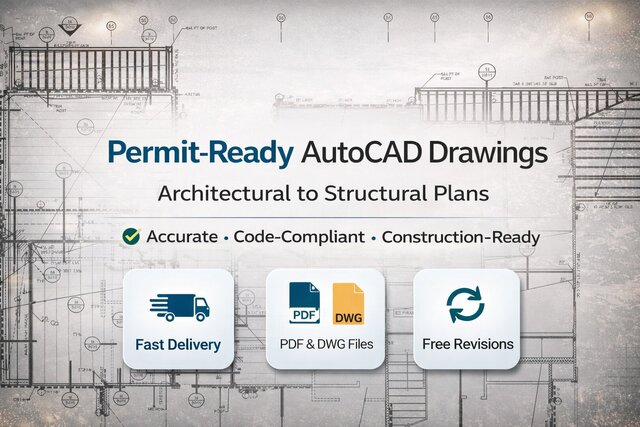I will do permit-ready structural wood framing AutoCAD drawings